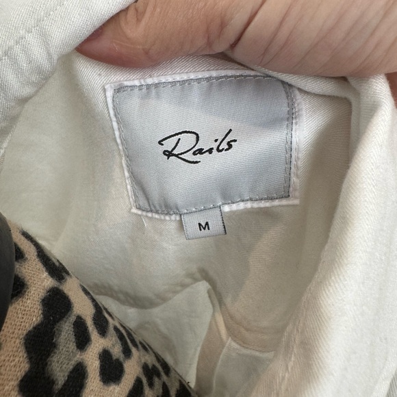 Rails Ingrid White Star Button Down Shirt Women's Medium - Picture 3 of 5